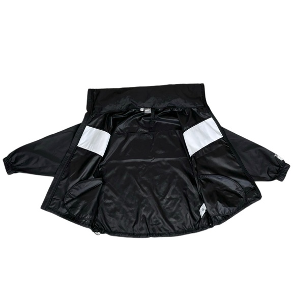 Puma Black White Logo Packable Hood Windbreaker Jacket - Picture 8 of 16
